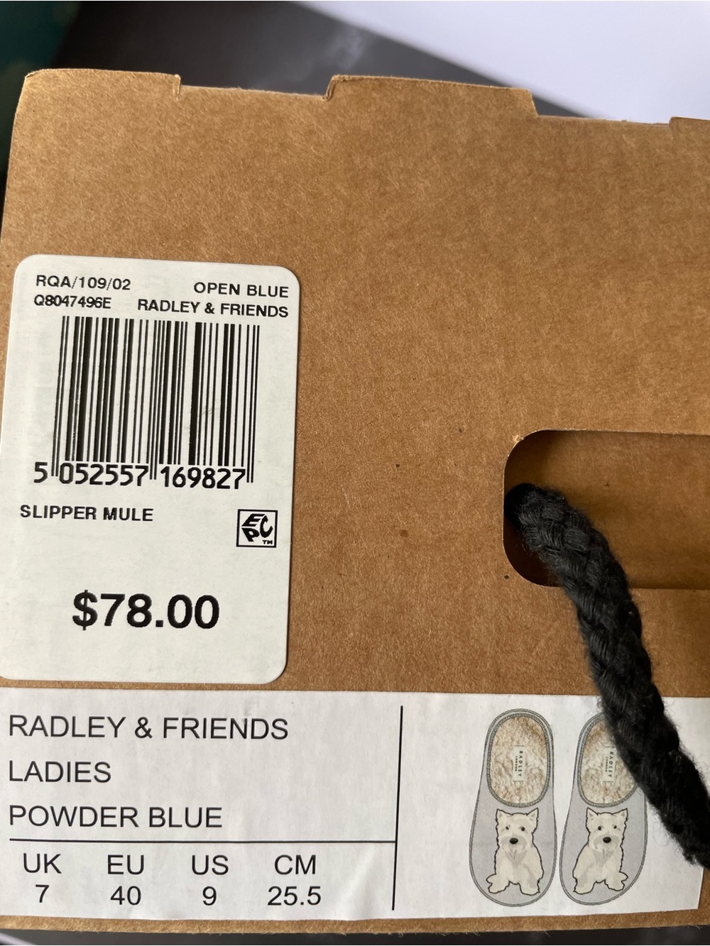 Brand New Radley London Radley and Friends Slipper Mule Westie Women’s size 9 - Picture 5 of 6